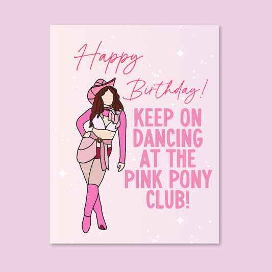 Pink Pony Club Birthday Card