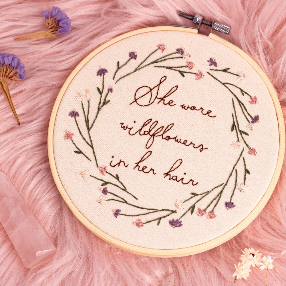 Wildflower Spirit – Embroidered Hoop Art 🌸