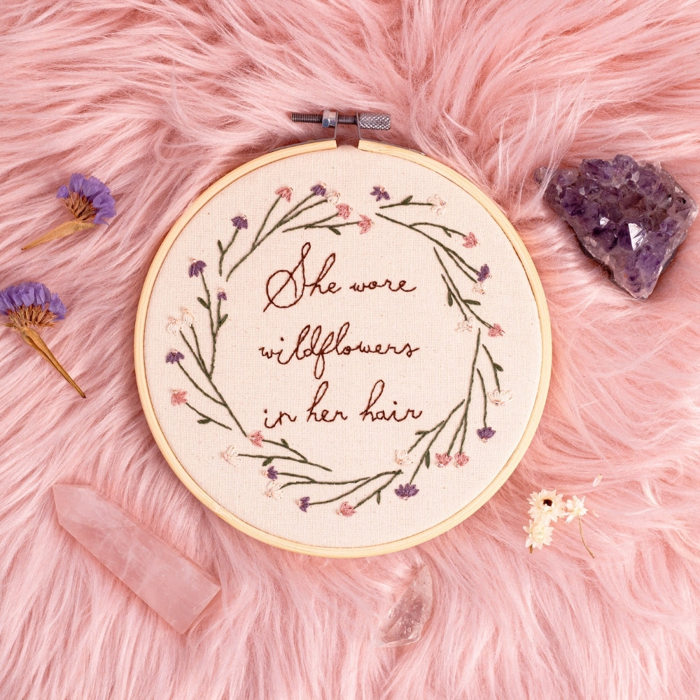 Wildflower Spirit – Embroidered Hoop Art 🌸
