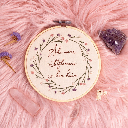 Wildflower Spirit – Embroidered Hoop Art 🌸