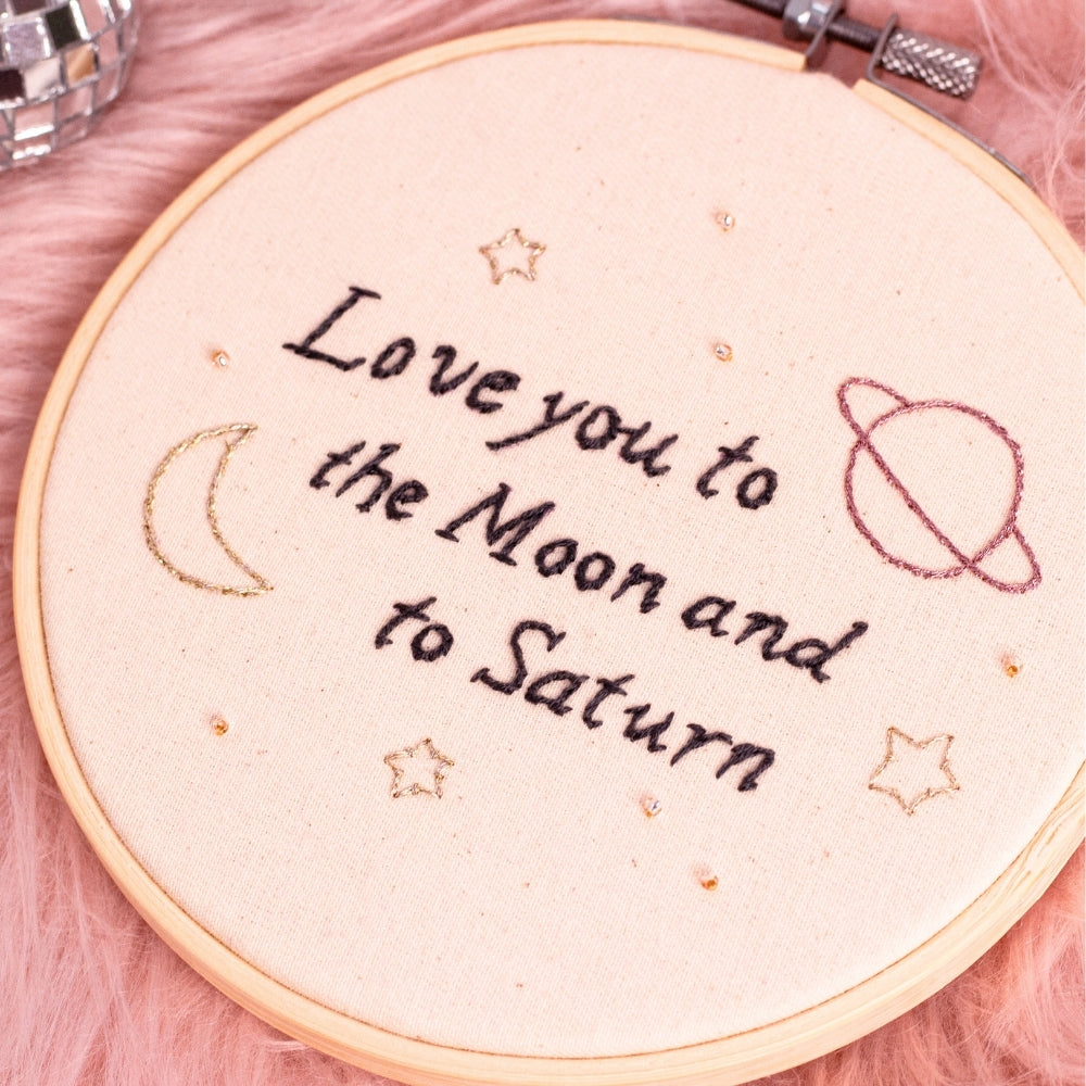 To the Moon & Saturn – Taylor Swift Lyric Embroidered Hoop 🌙