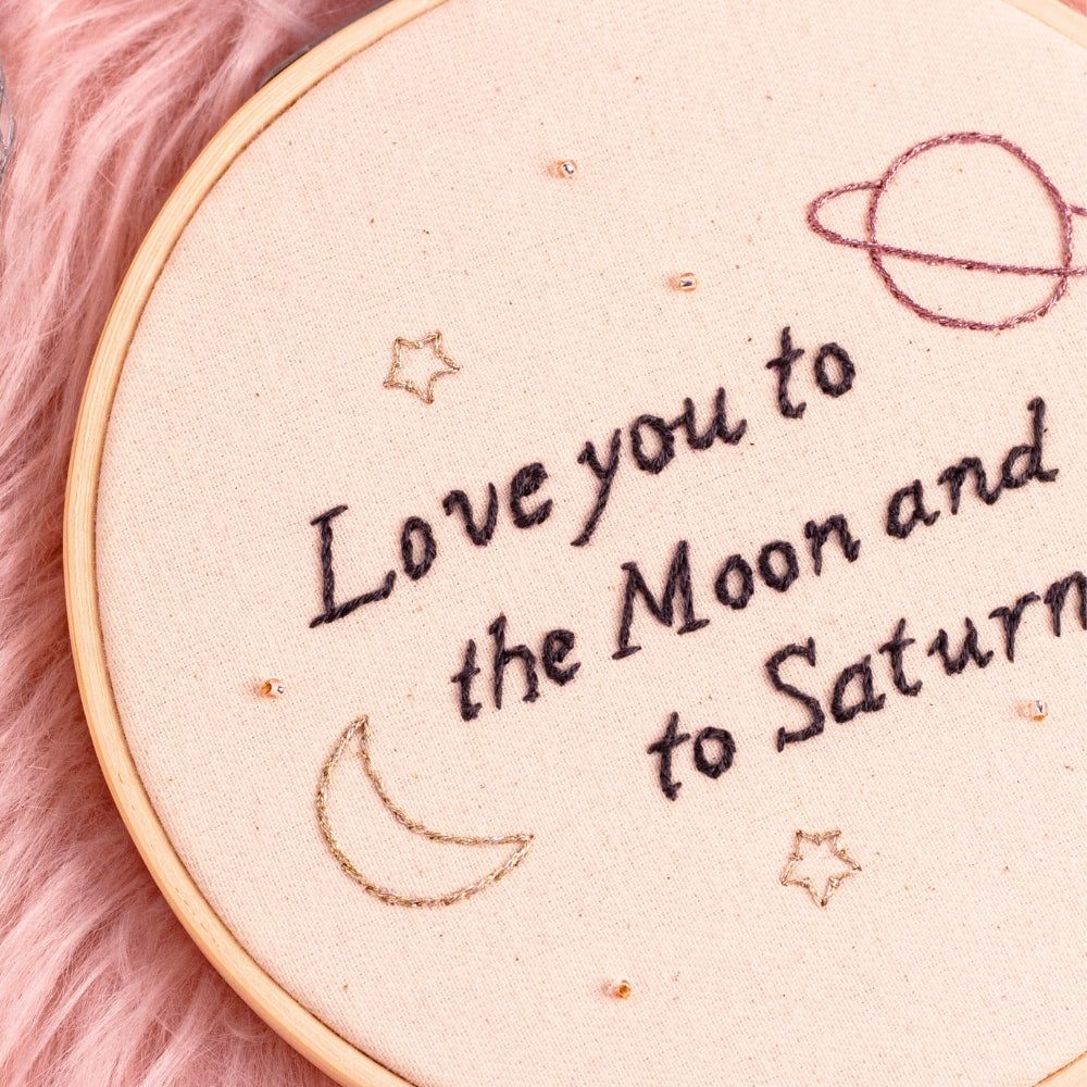 To the Moon & Saturn – Taylor Swift Lyric Embroidered Hoop 🌙