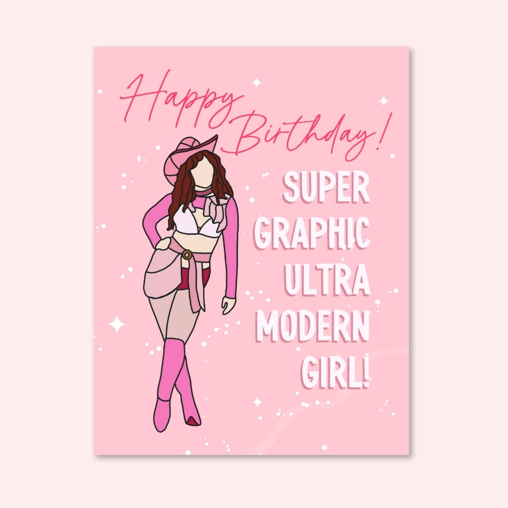 Super Graphic Ultra Modern Girl Birthday Card