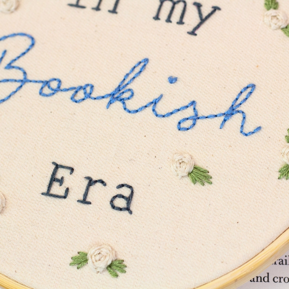 In My Bookish Era – Embroidered Hoop Art ✨📚
