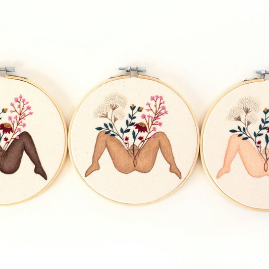 Rooted in Bloom – Feminine Floral Embroidery Art 🌸