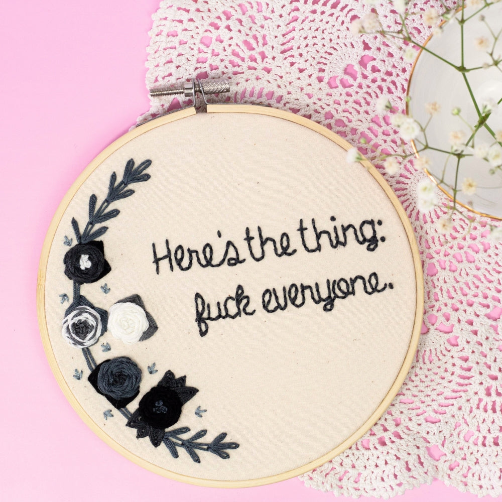 Here’s the Thing – MFM Embroidered Hoop Art ✨🔪