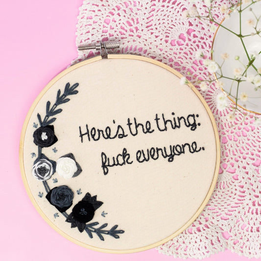 Here’s the Thing – MFM Embroidered Hoop Art ✨🔪