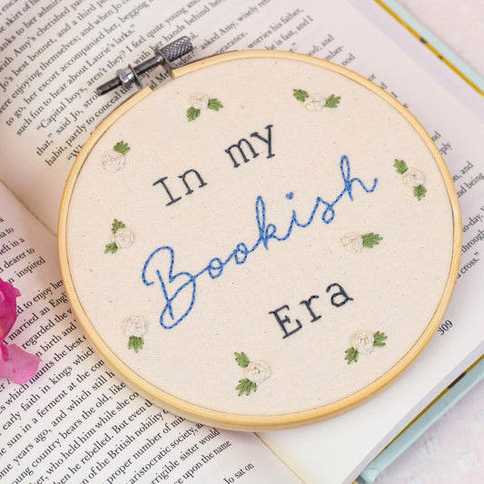 In My Bookish Era – Embroidered Hoop Art ✨📚