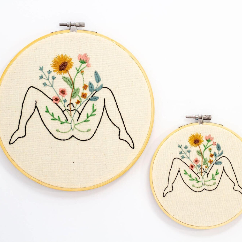 Bloom from Within – Feminine Floral Embroidery Art 🌸