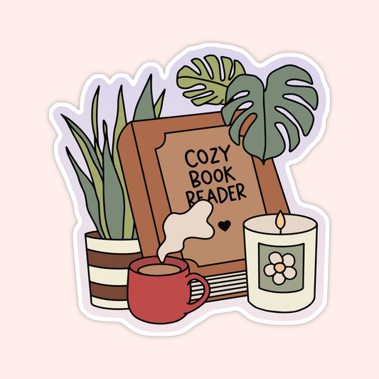 Cozy Book Reader Sticker