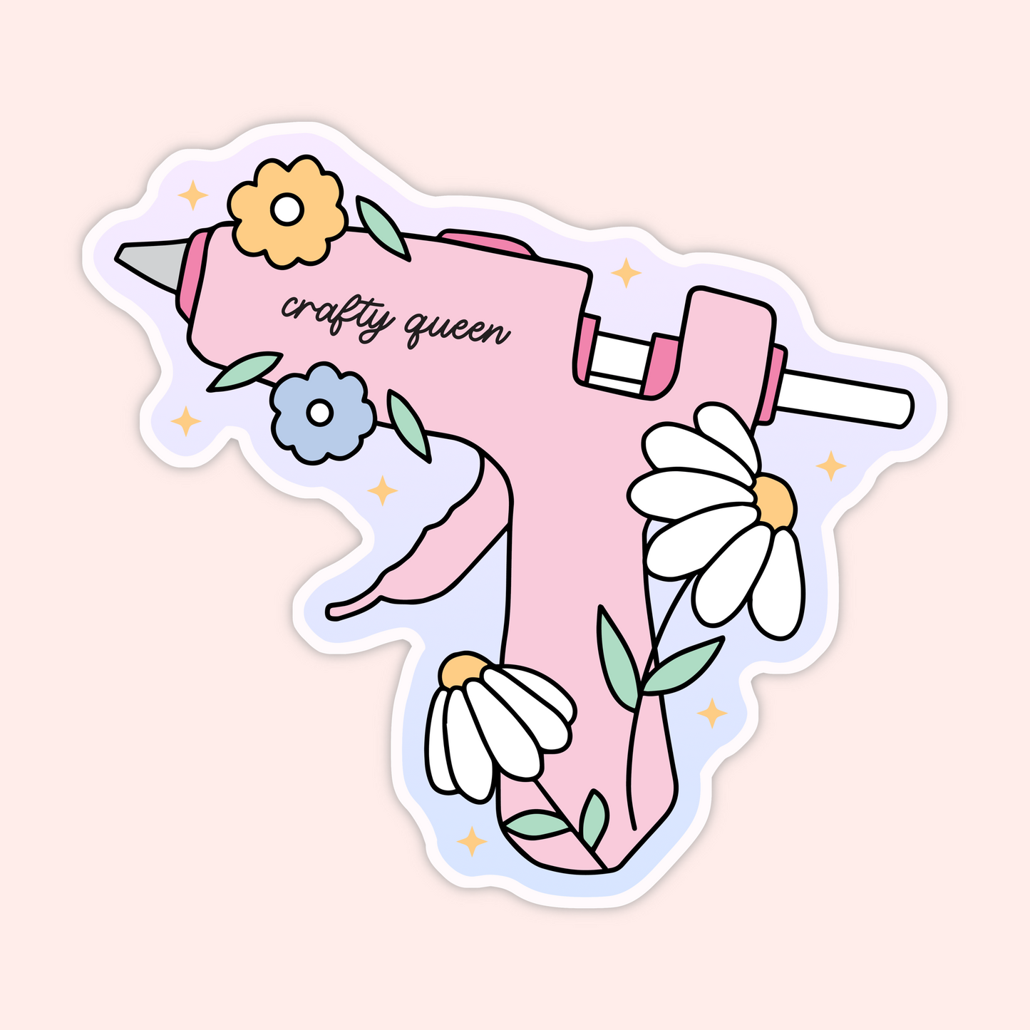 Crafty Queen Glue Gun Sticker