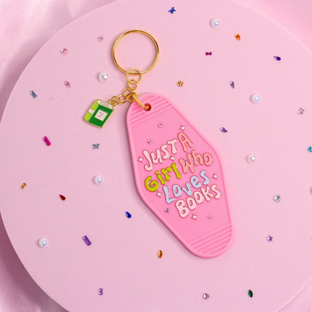 Just a Girl & Her Books Keychain 📖✨