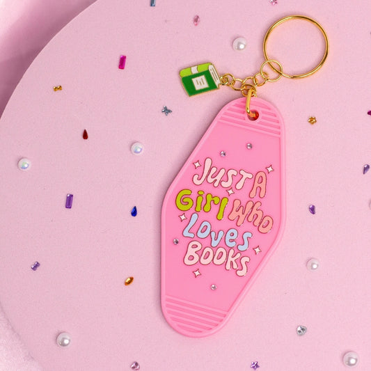 Just a Girl & Her Books Keychain 📖✨