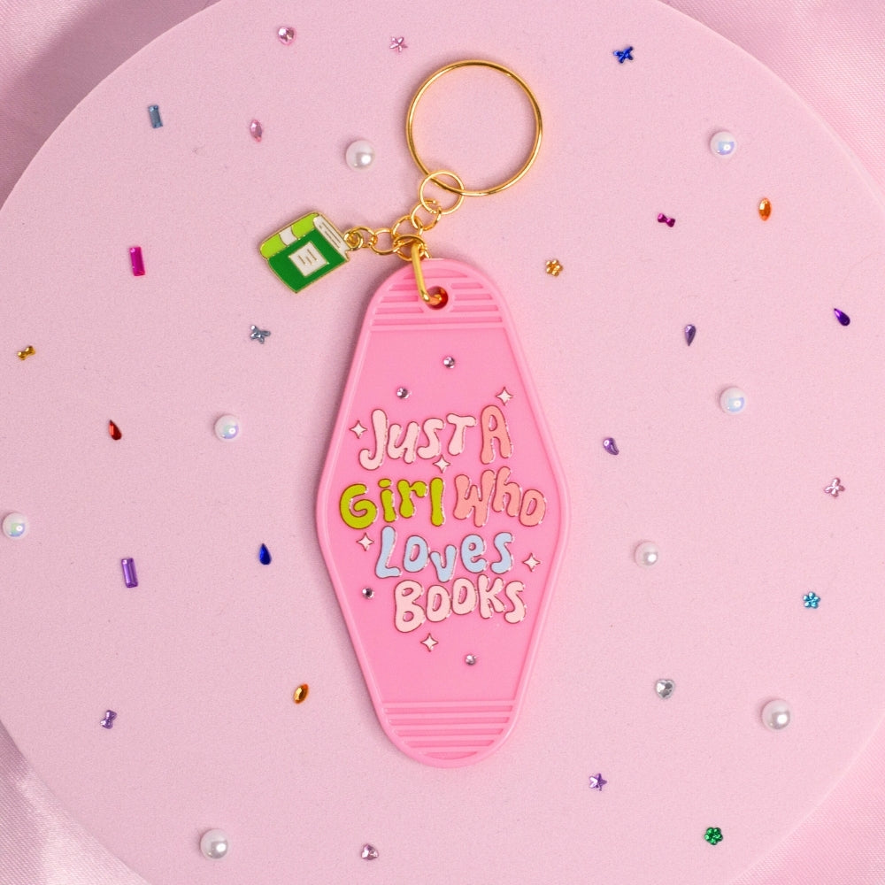 Just a Girl & Her Books Keychain 📖✨