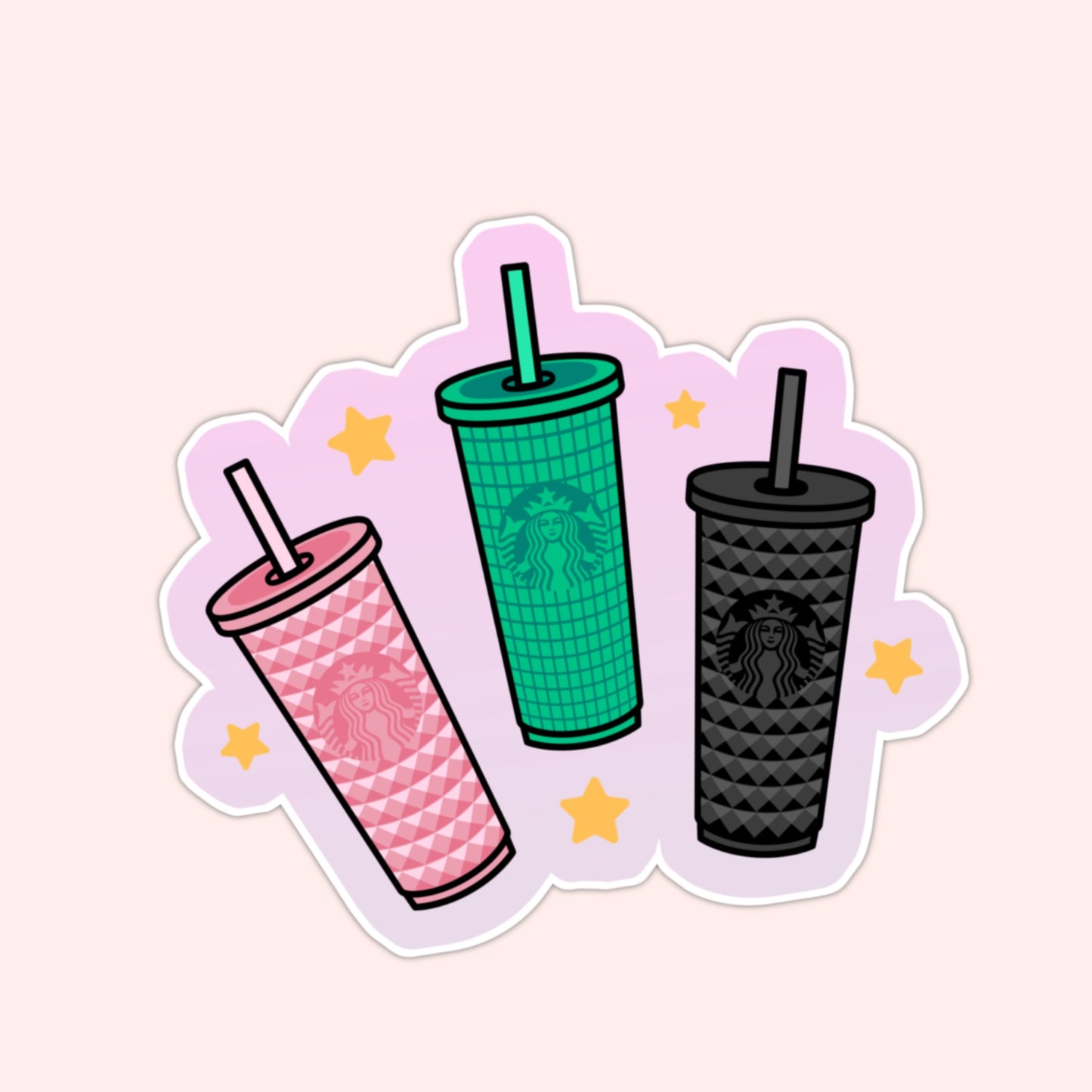 Y2K Starbucks Cups Vinyl Sticker