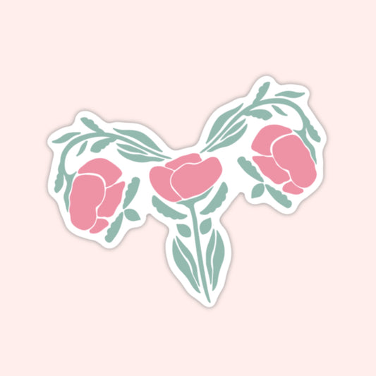 Lotus Flower Uterus Vinyl Sticker