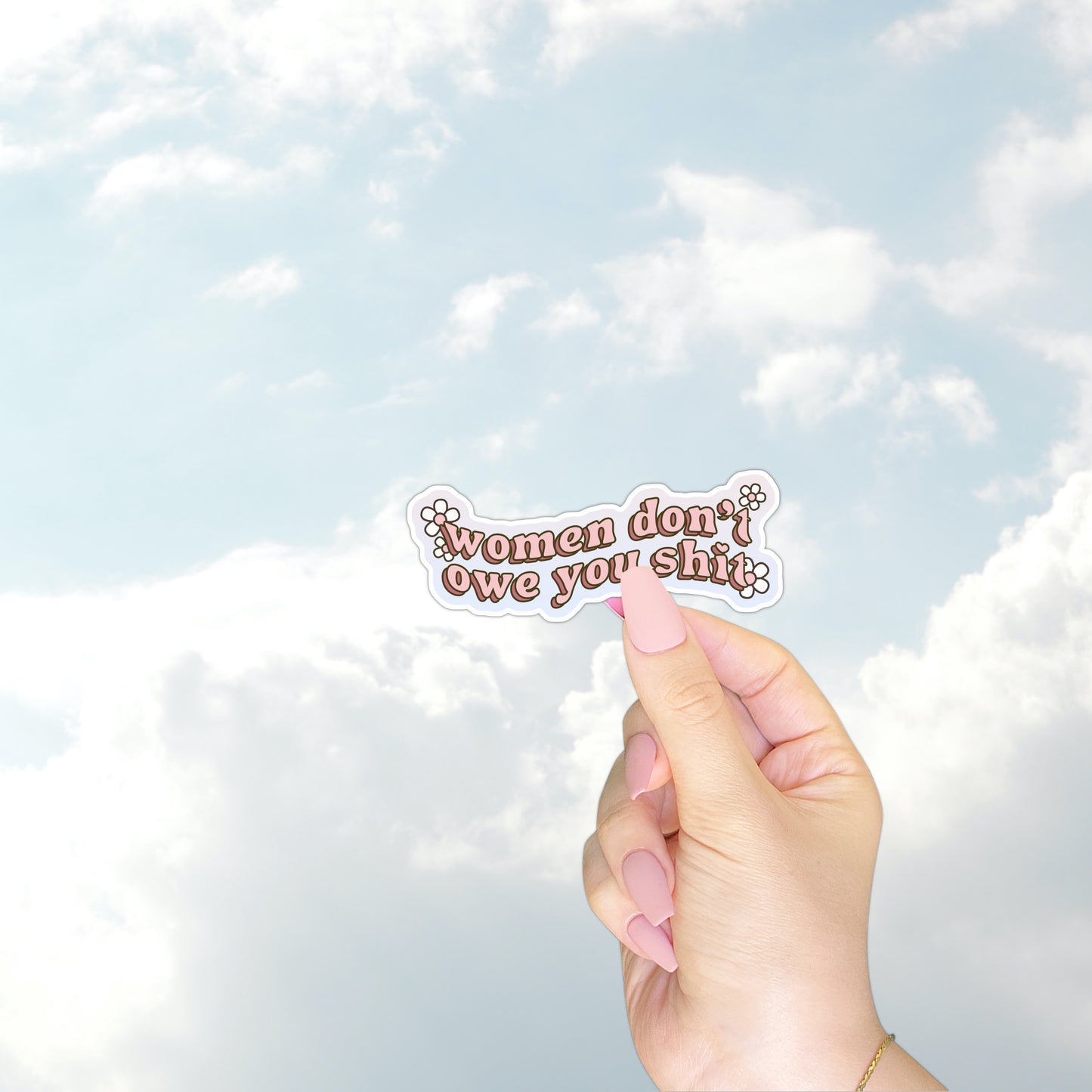 Empowerment Daisy Text Vinyl Sticker