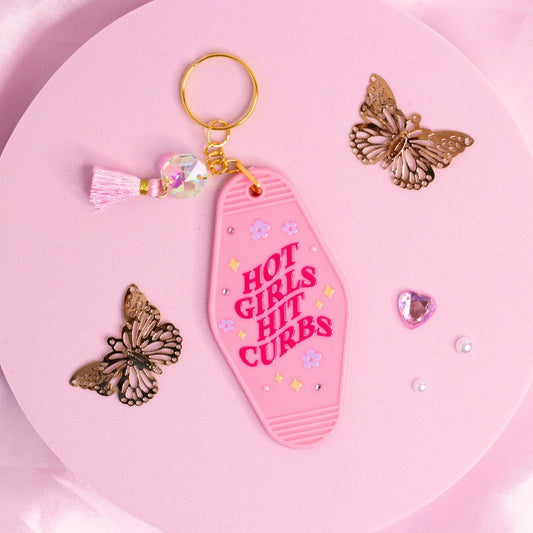 Hot Girls Hit Curbs Keychain 💕🚗