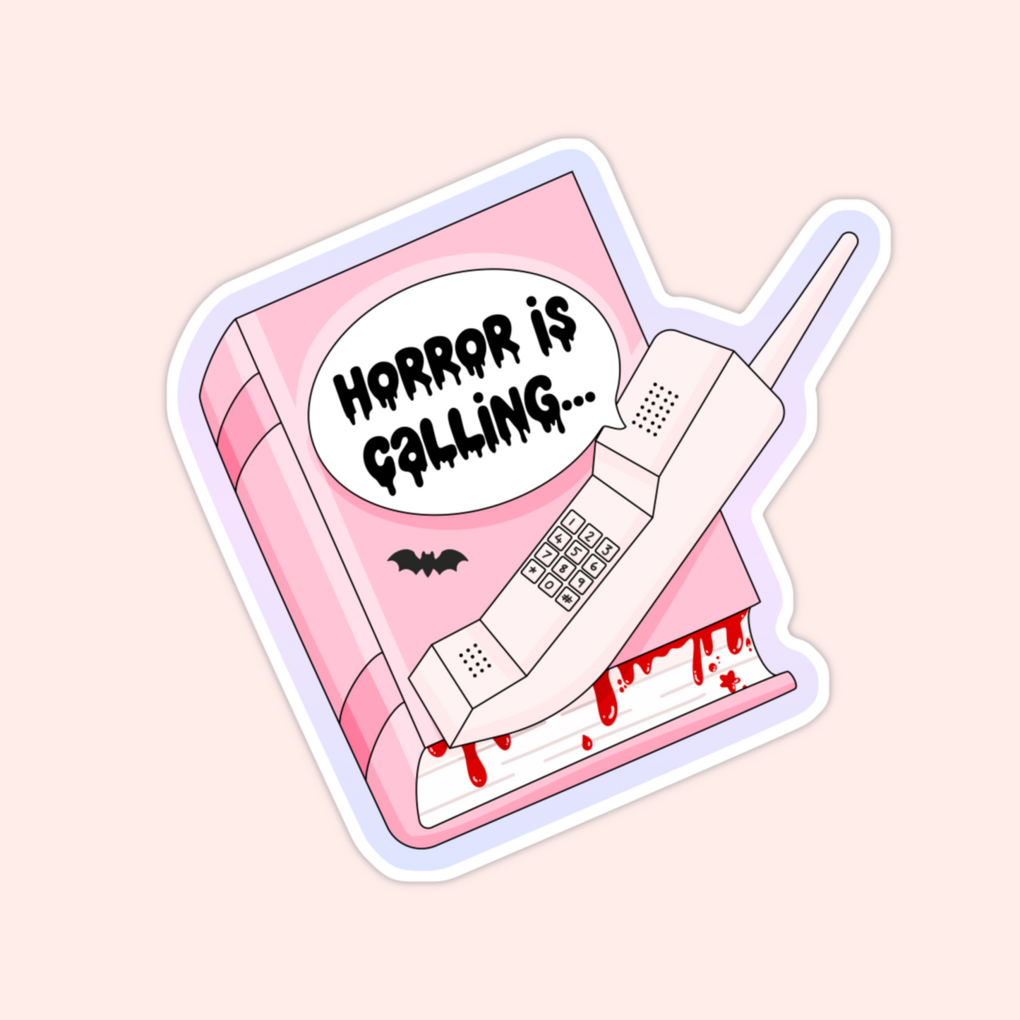 horror is calling sticker retro phone book spooky reader