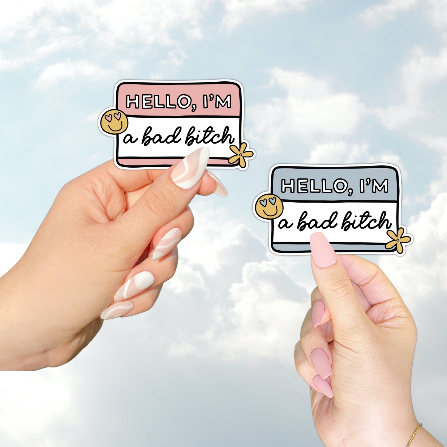 Bad Bitch Name Tag Vinyl Sticker