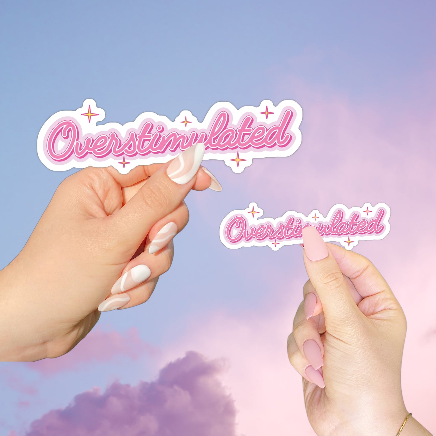 Glowing Overstimulated Text Sticker