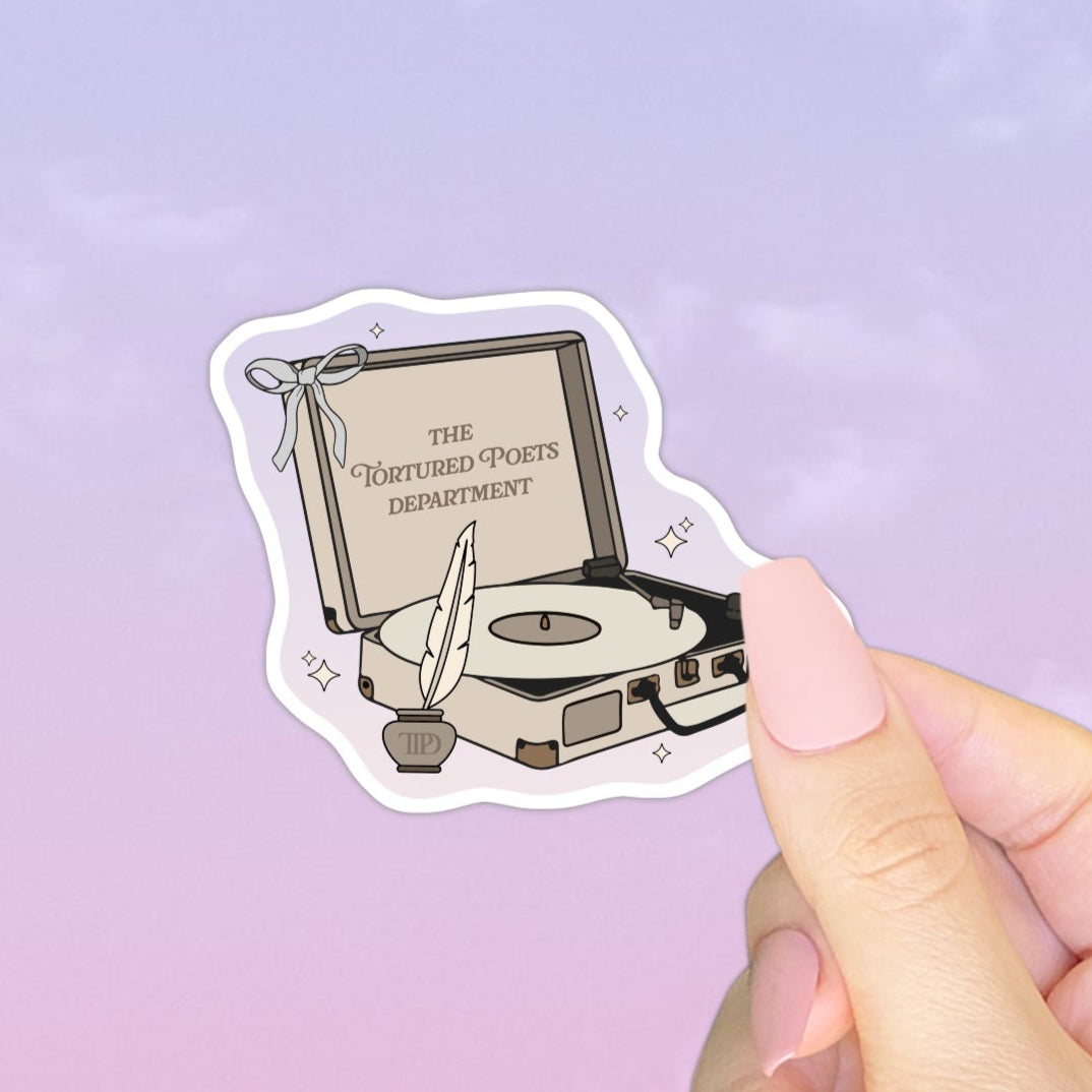 Tortured Poets Record Player Sticker
