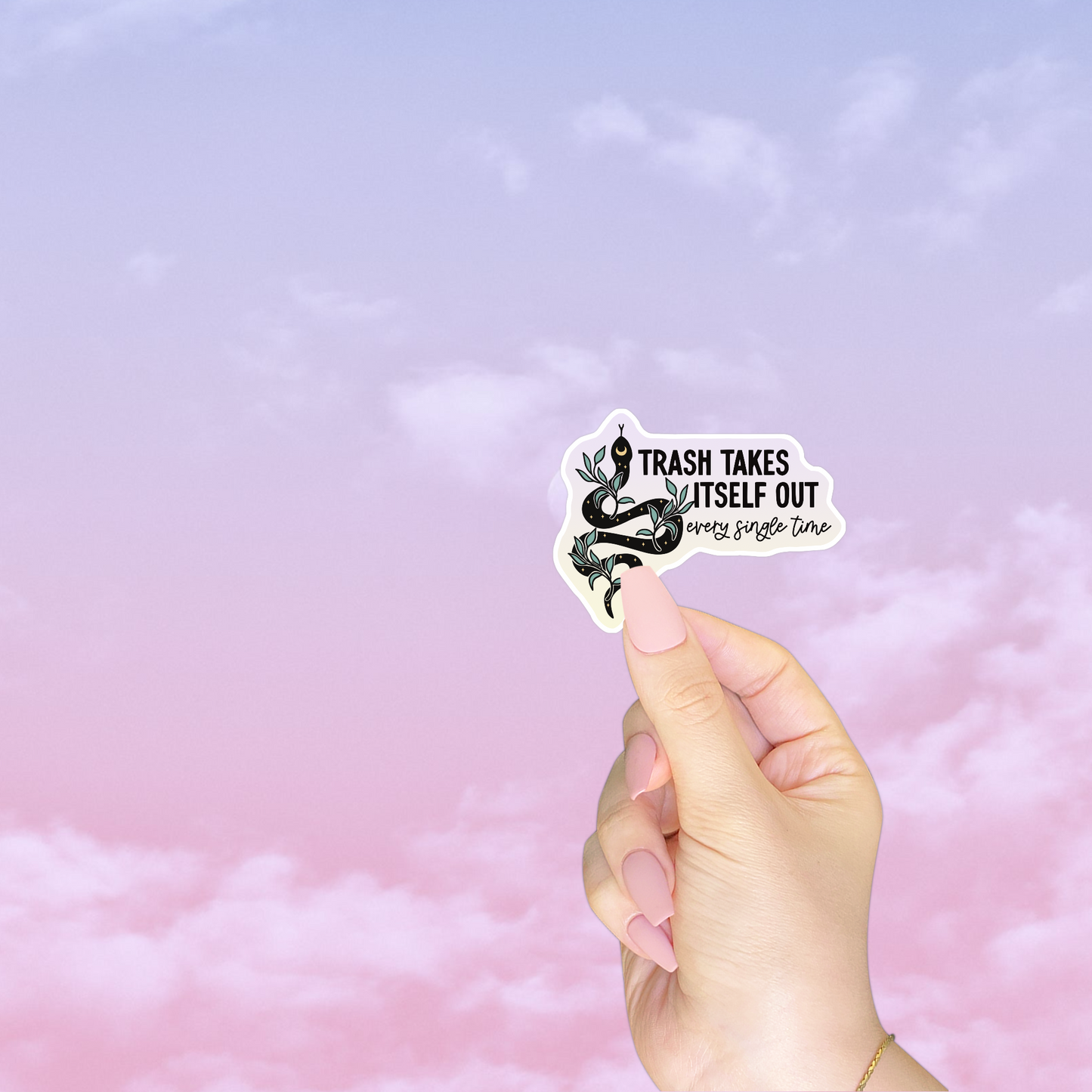 Trash Takes It’s Self Out Sticker