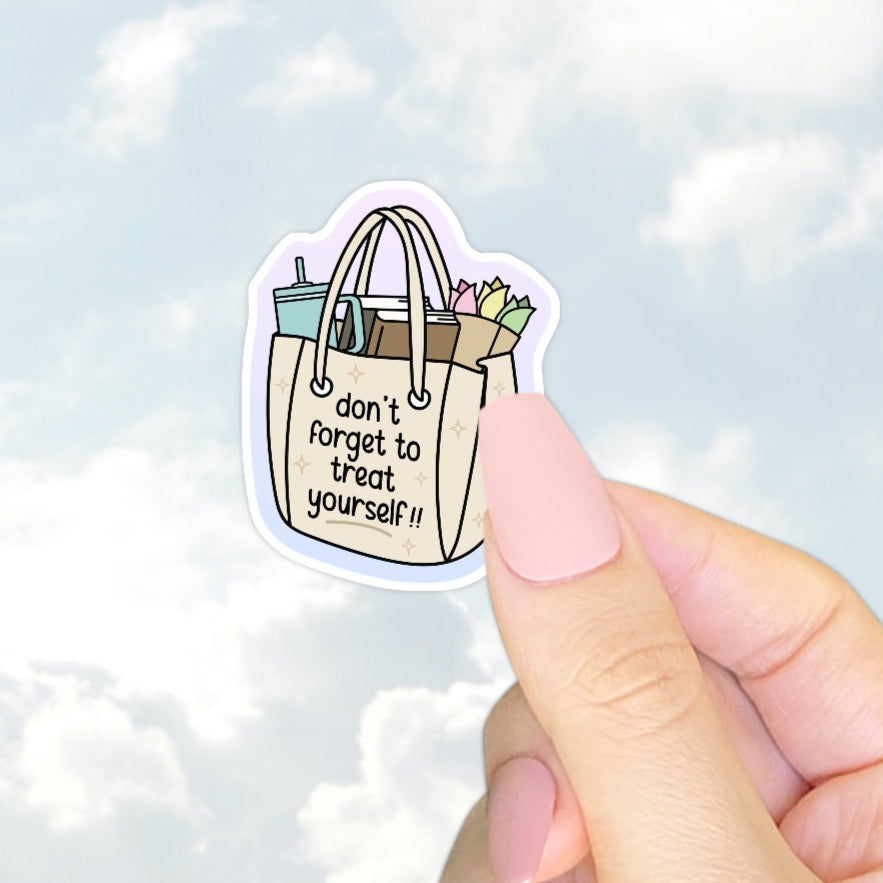 Treat Yourself Tote Sticker