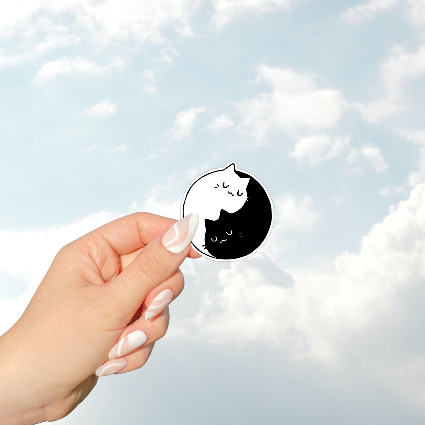 Yin Yang Kitty Sticker