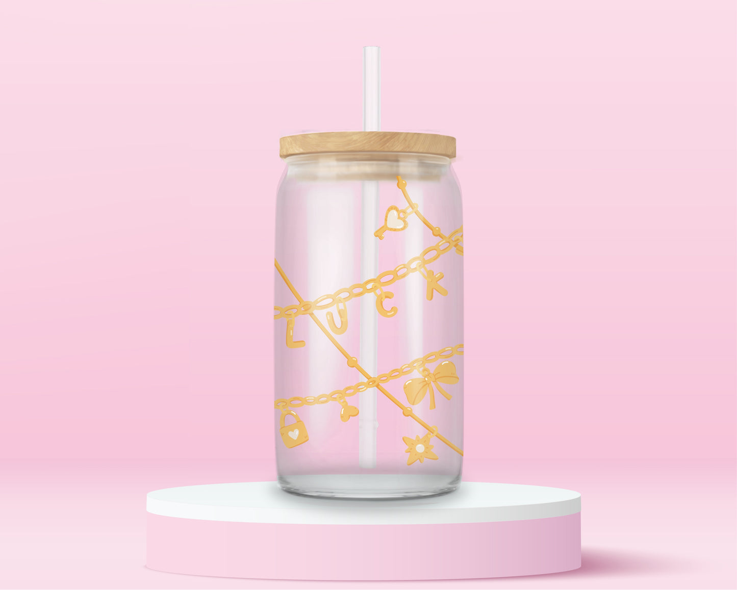 Lucky Babe Charm Glass Can Tumbler ✨💖