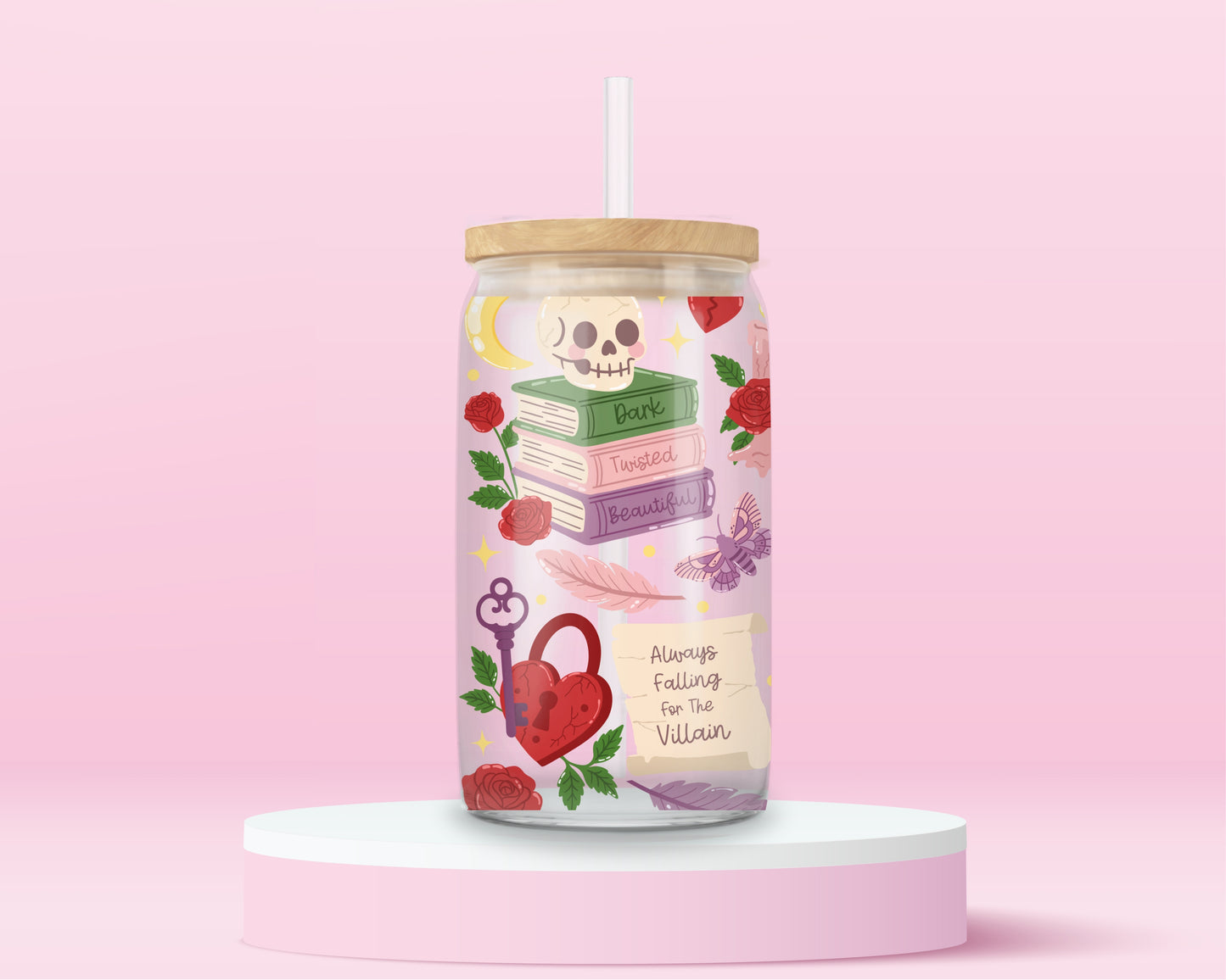 Dark Romance Glass Tumbler 🌹💀
