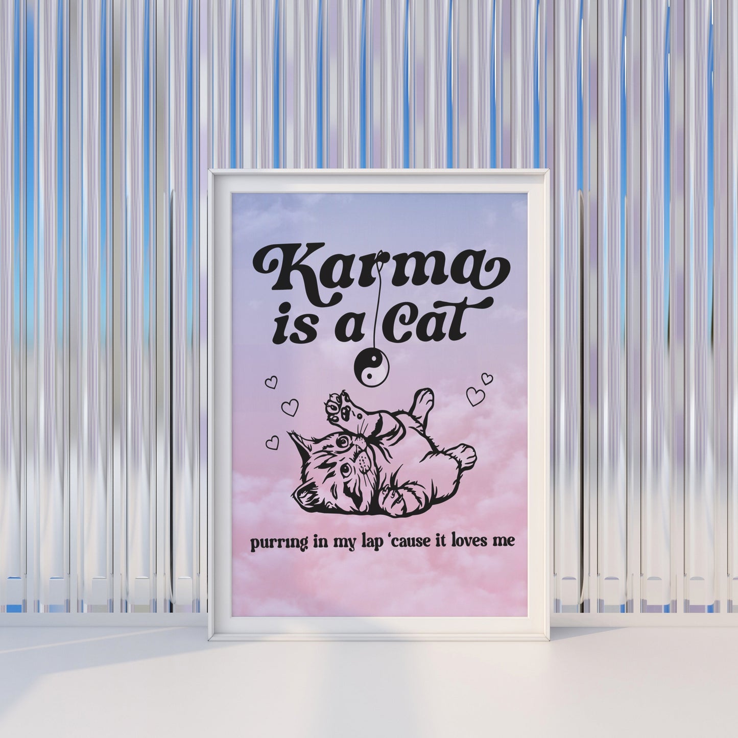 Karma Kitten: Holographic Art Print with Taylor Swift Vibes 🌈✨