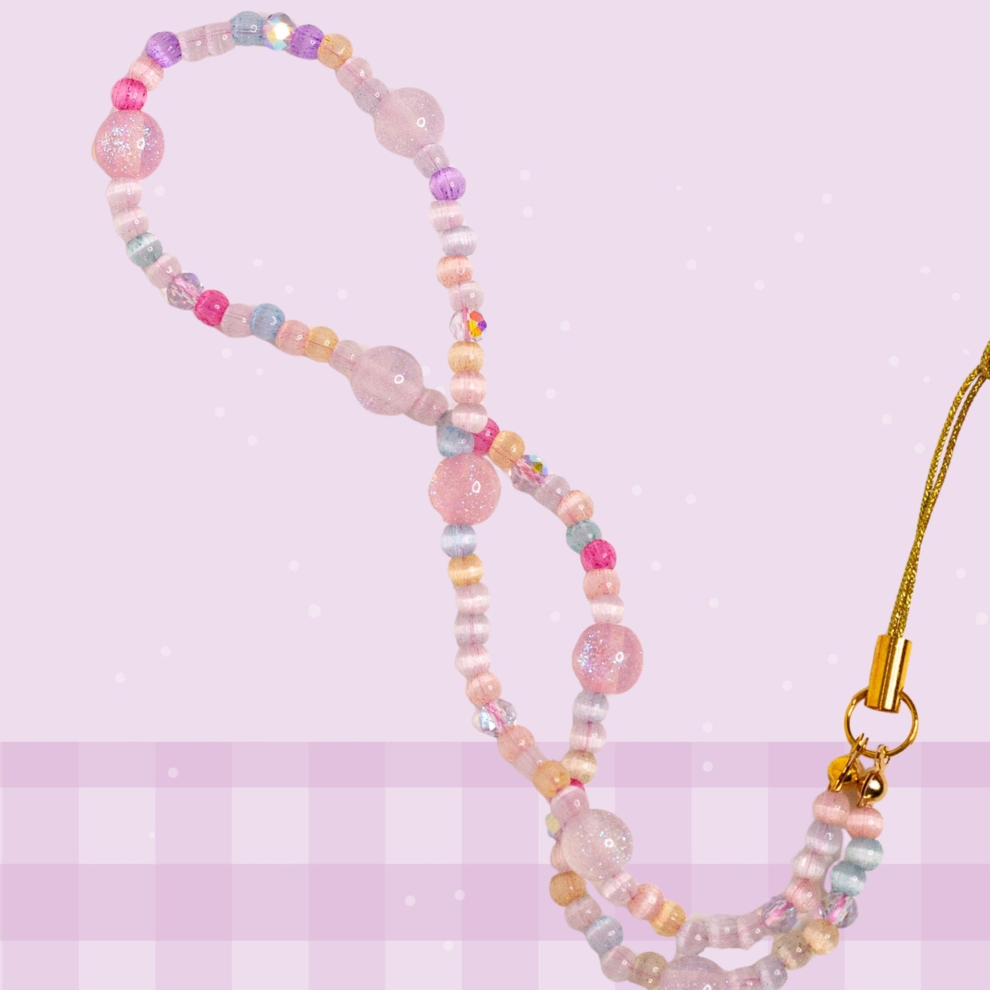 Pastel Sparkle Beaded Phone Wristlet