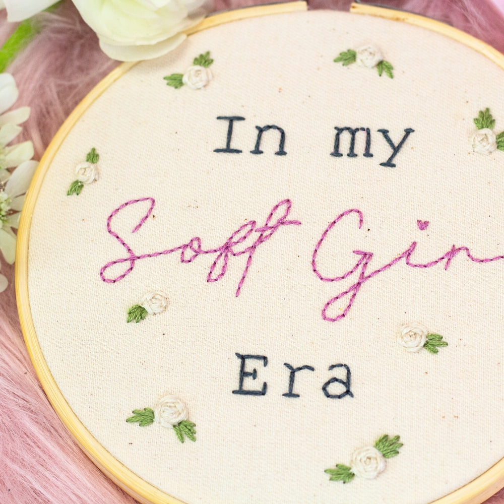 In My Soft Girl Era – Embroidered Hoop Art ✨💖