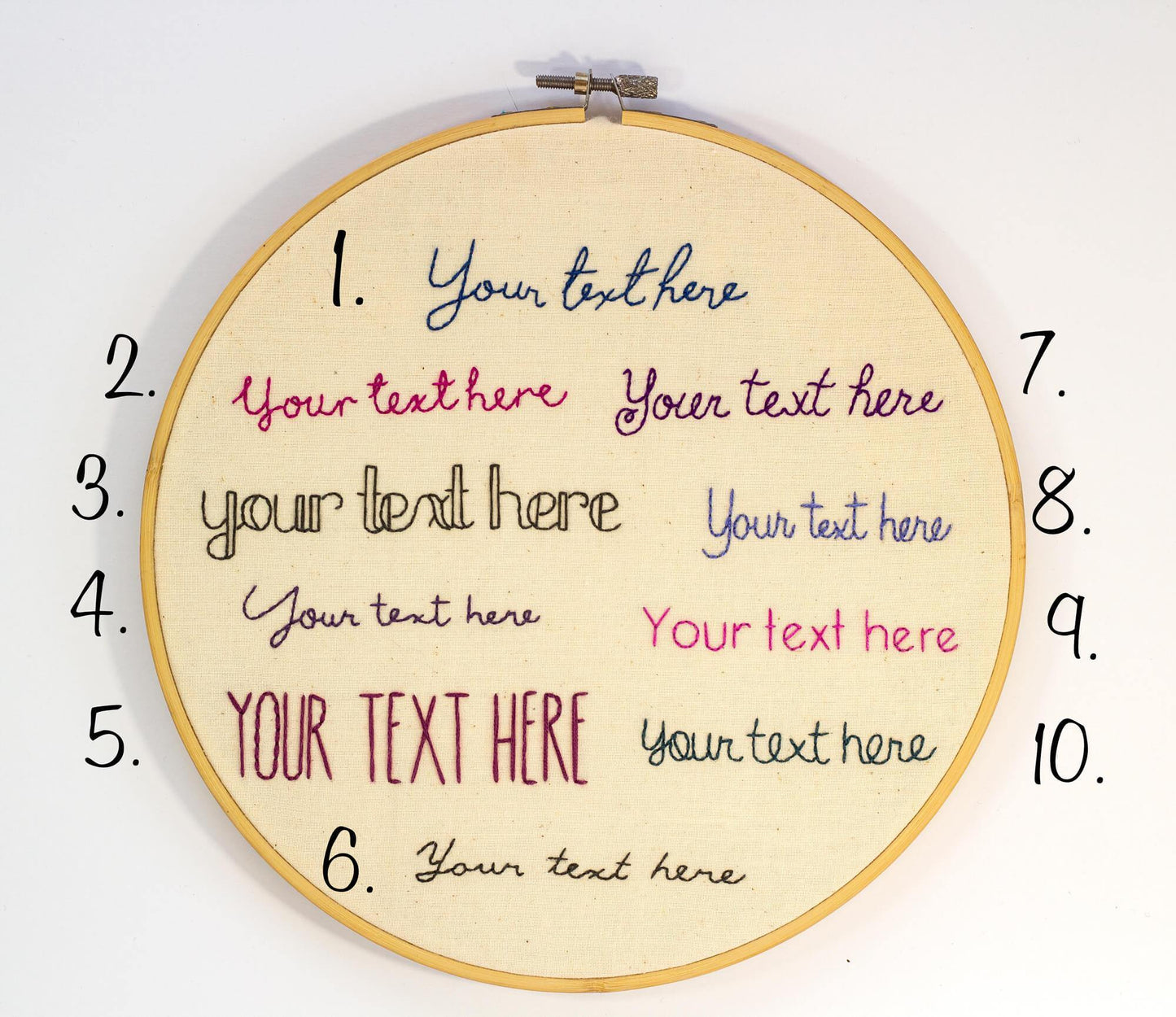 Custom Embroidery text