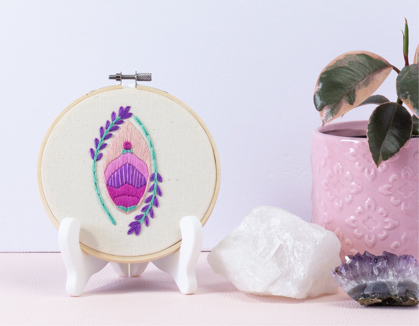 Venus in Bloom – Floral Vulva Art Embroidery 🌸