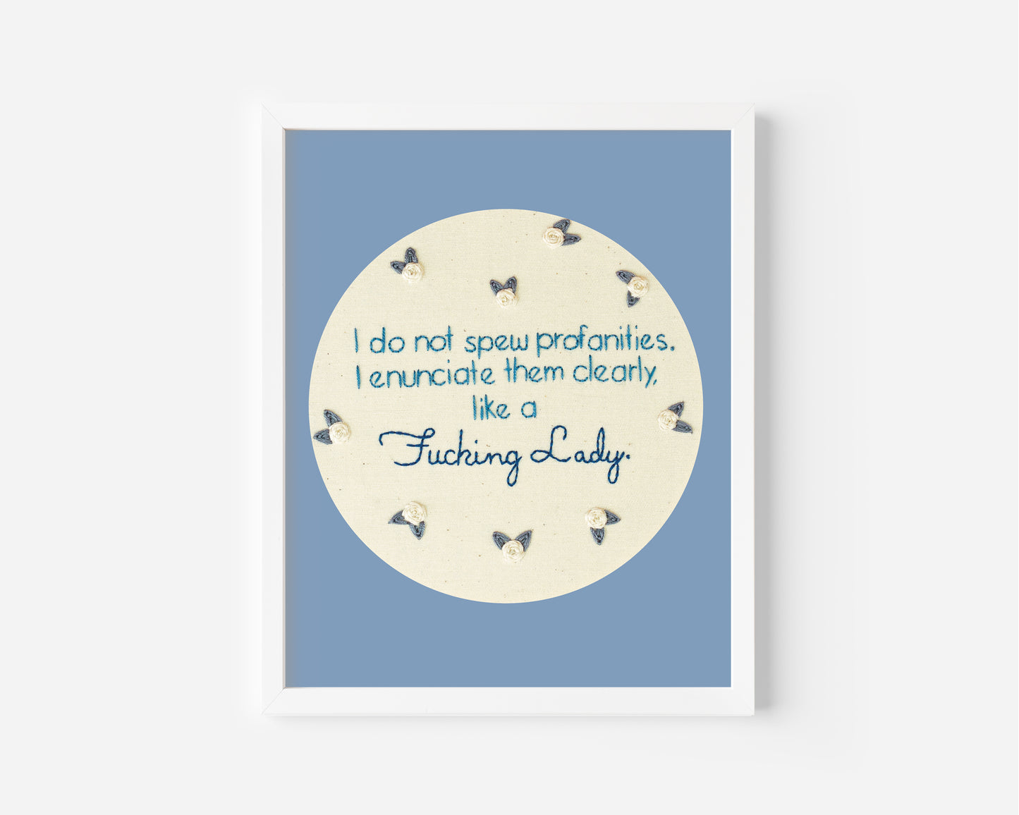 Feminist Quote Embroidery Print – Empowering Affirmation Wall Decor 💪💖