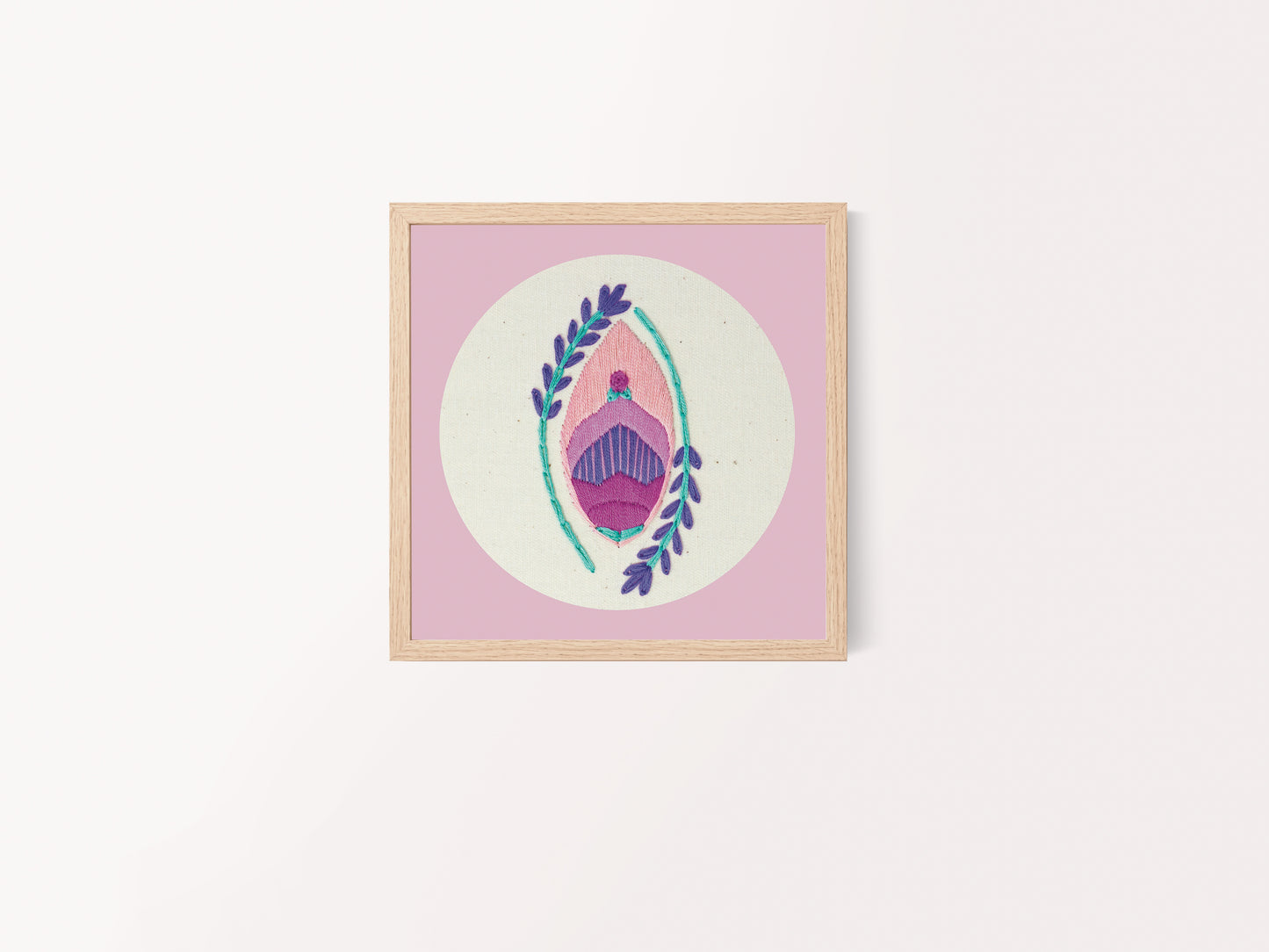 Yoni Embroidery Print – Feminist Flower Vulva Art & Self Love Decor 🌸✨