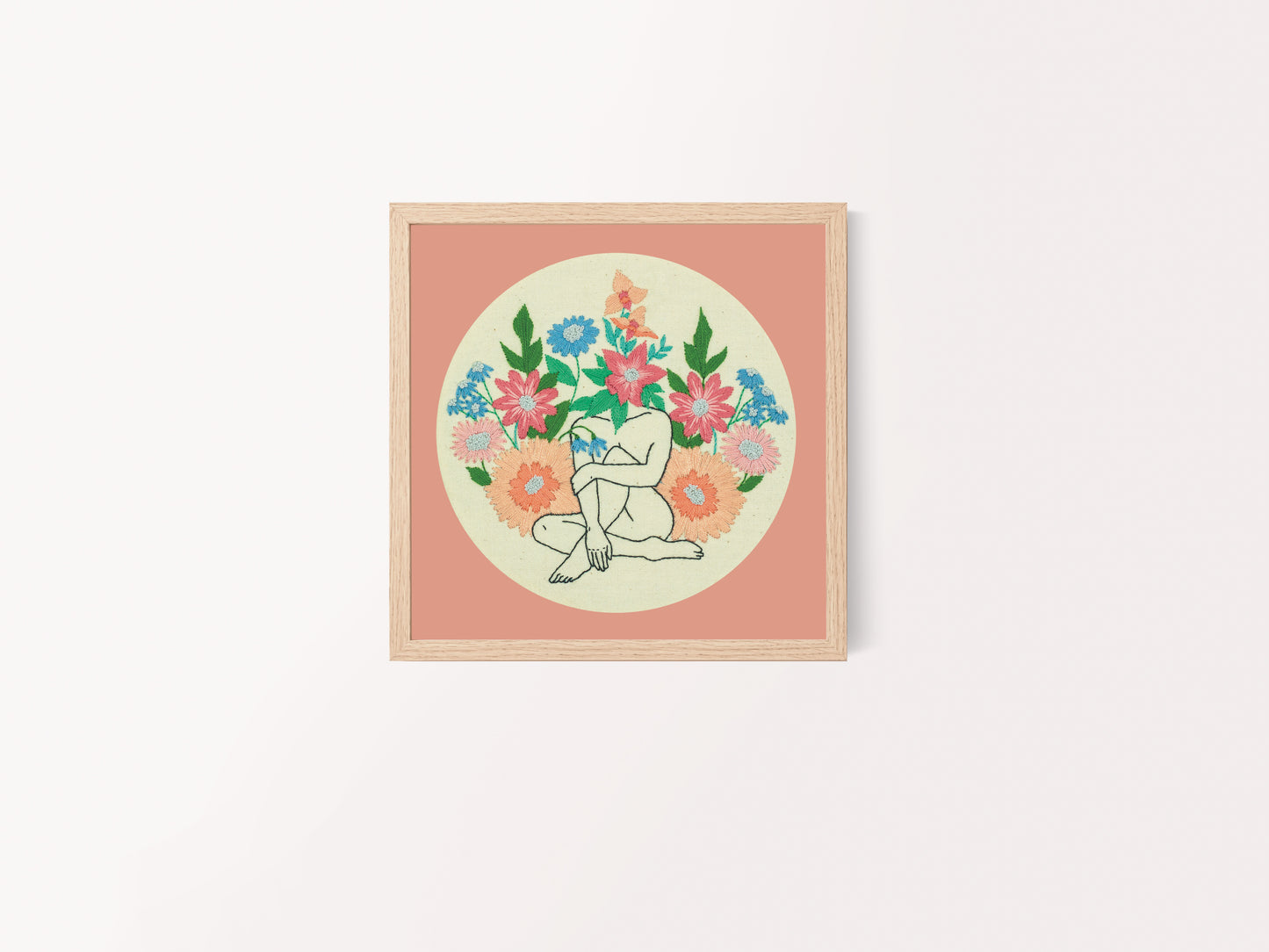 Sacred Feminine Embroidery Print – Self Love & Empowerment Wall Art ✨🌙
