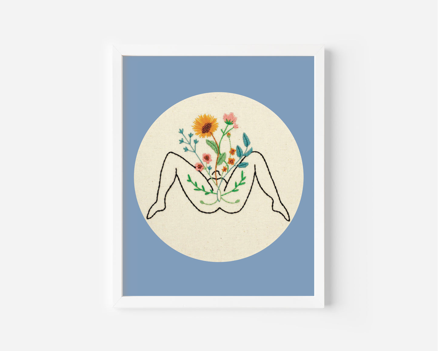 Body Positive Embroidery Print – Empower Women, Feminist Wall Art 💖✨