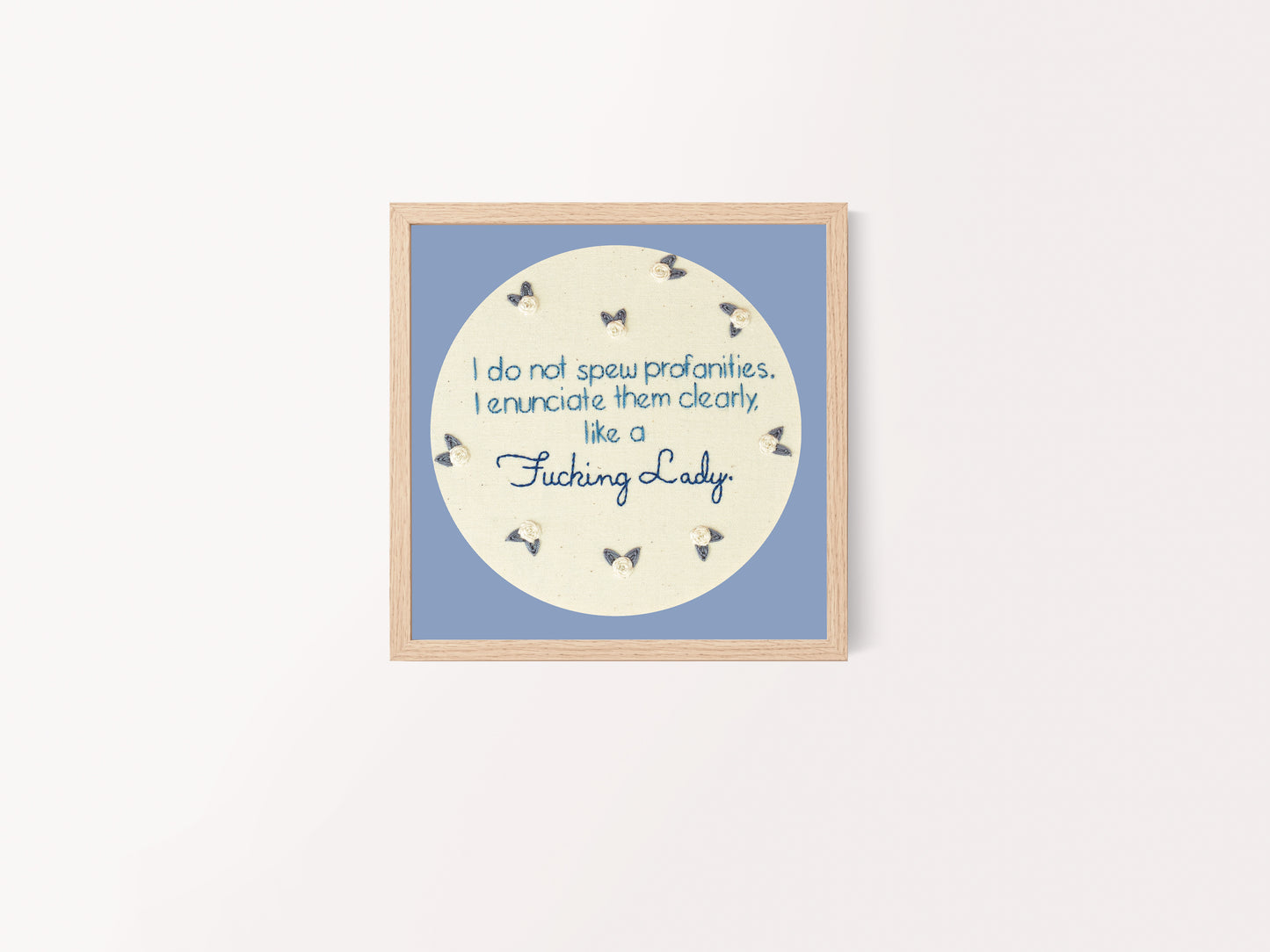 Feminist Quote Embroidery Print – Empowering Affirmation Wall Decor 💪💖
