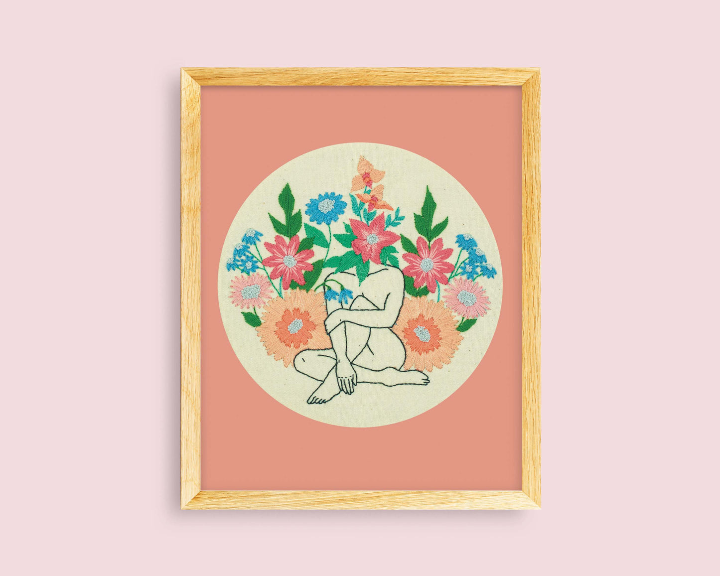 Sacred Feminine Embroidery Print – Self Love & Empowerment Wall Art ✨🌙