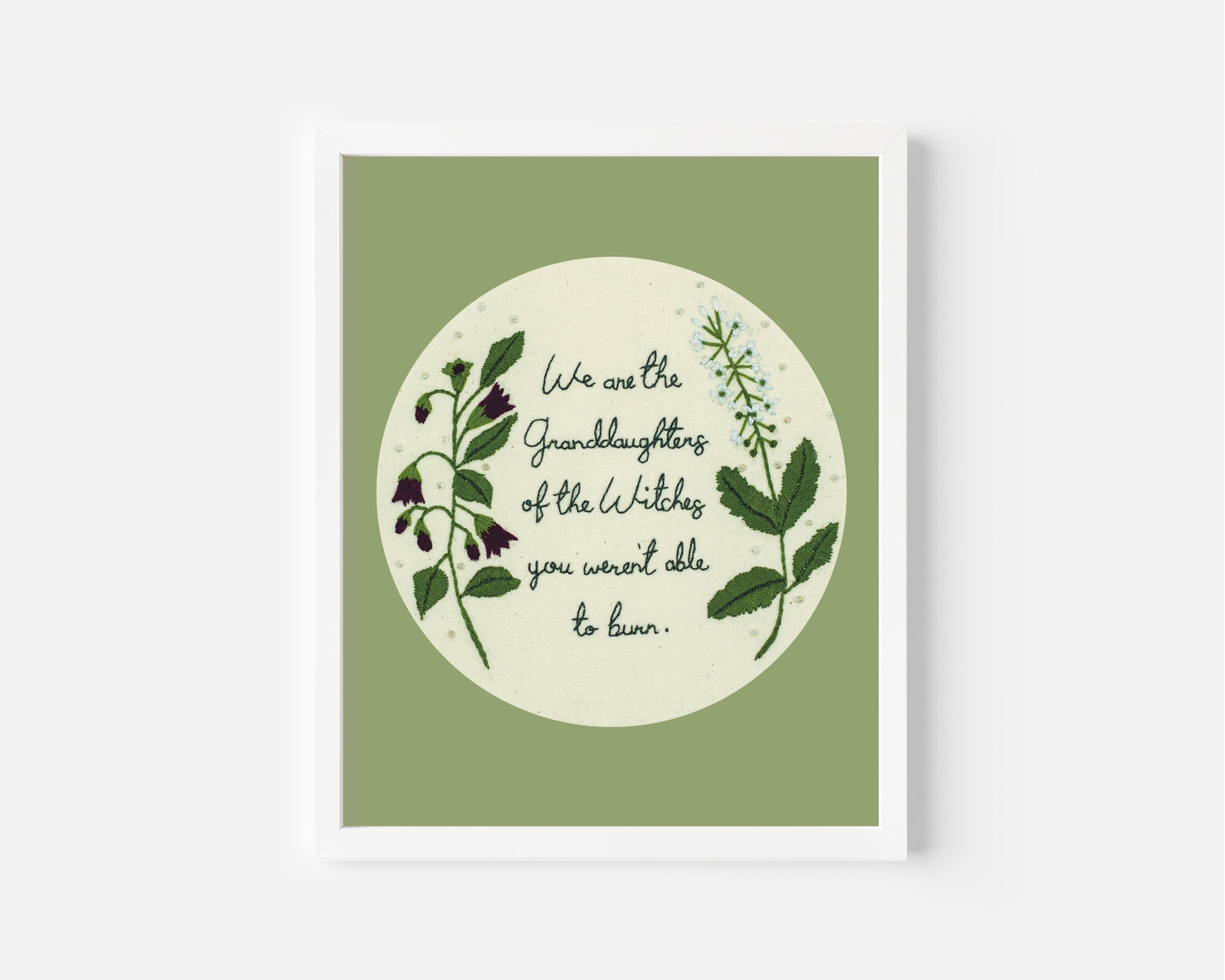 Witch Aesthetic Embroidery Print – Witchy Quotes & Magic Wall Decor 🔮✨
