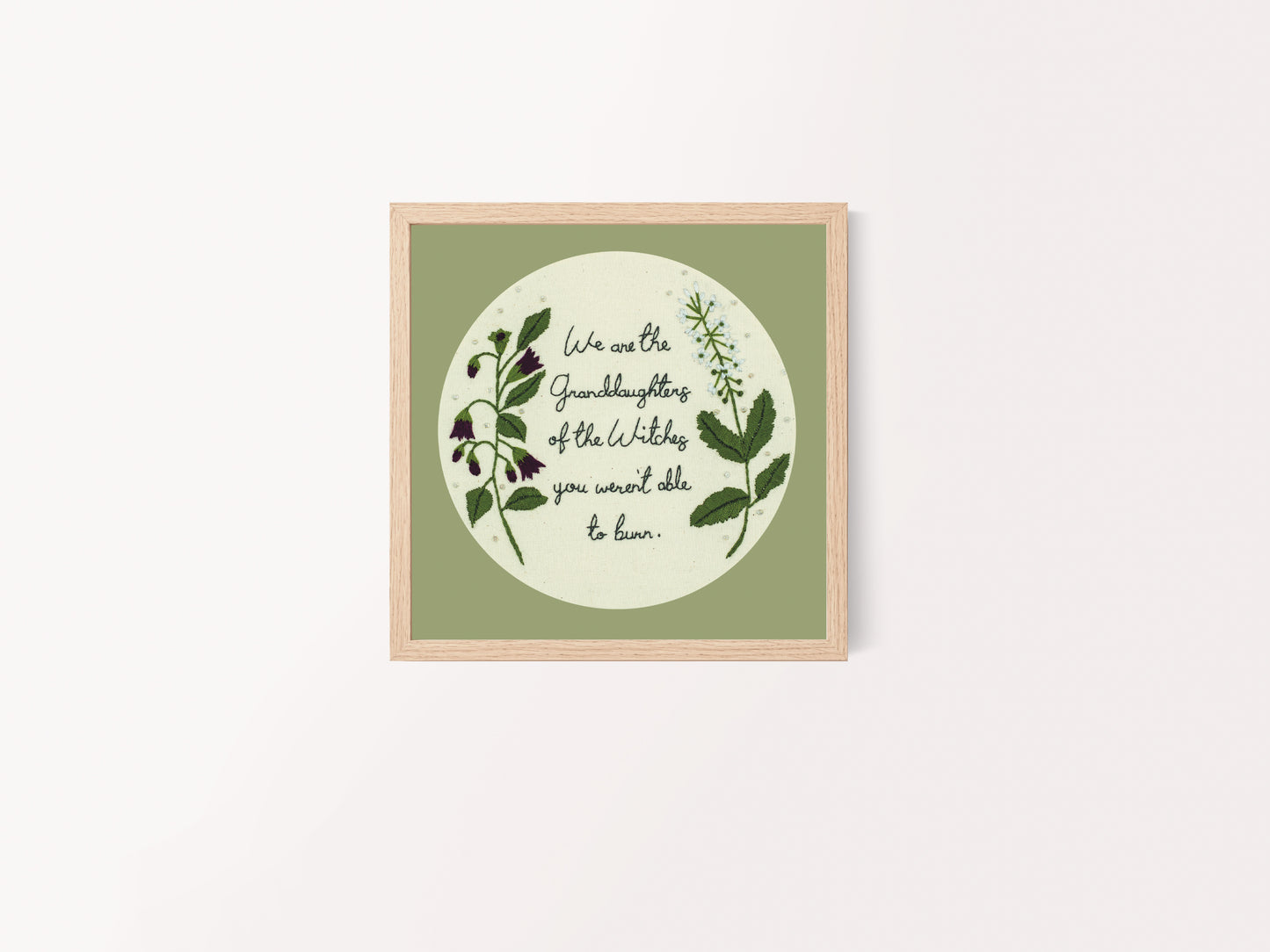 Witch Aesthetic Embroidery Print – Witchy Quotes & Magic Wall Decor 🔮✨