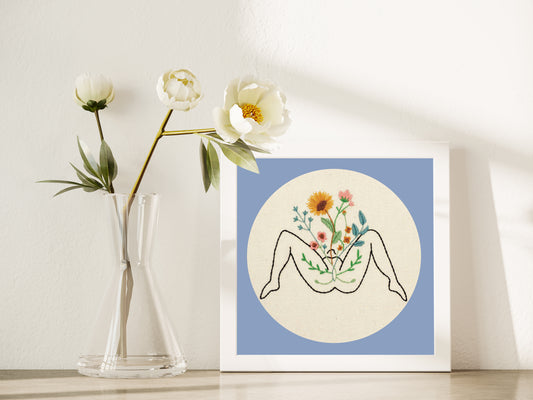Body Positive Embroidery Print – Empower Women, Feminist Wall Art 💖✨