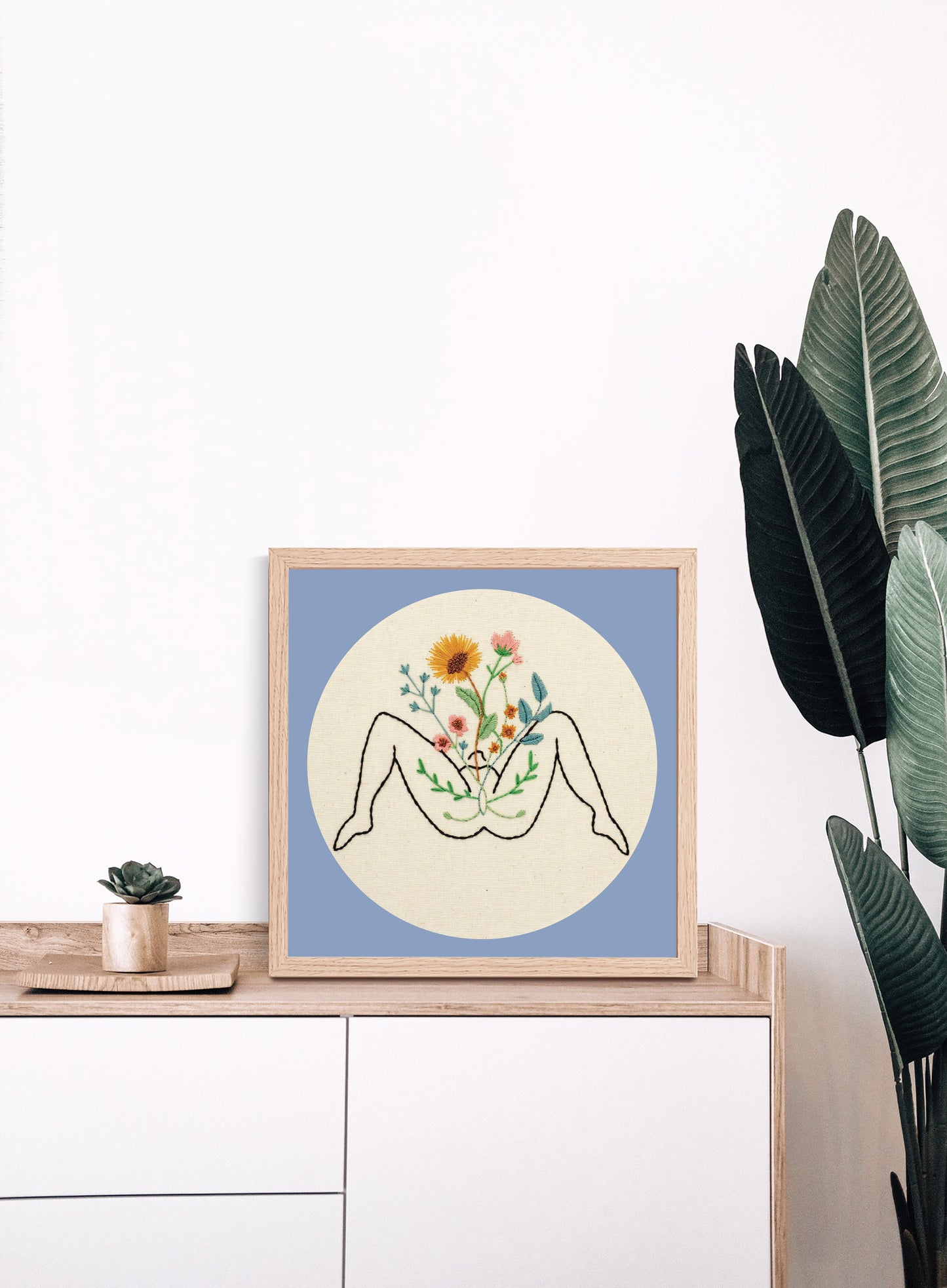 Body Positive Embroidery Print – Empower Women, Feminist Wall Art 💖✨
