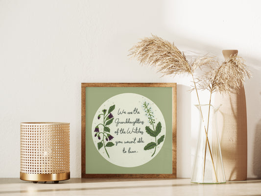Witch Aesthetic Embroidery Print – Witchy Quotes & Magic Wall Decor 🔮✨