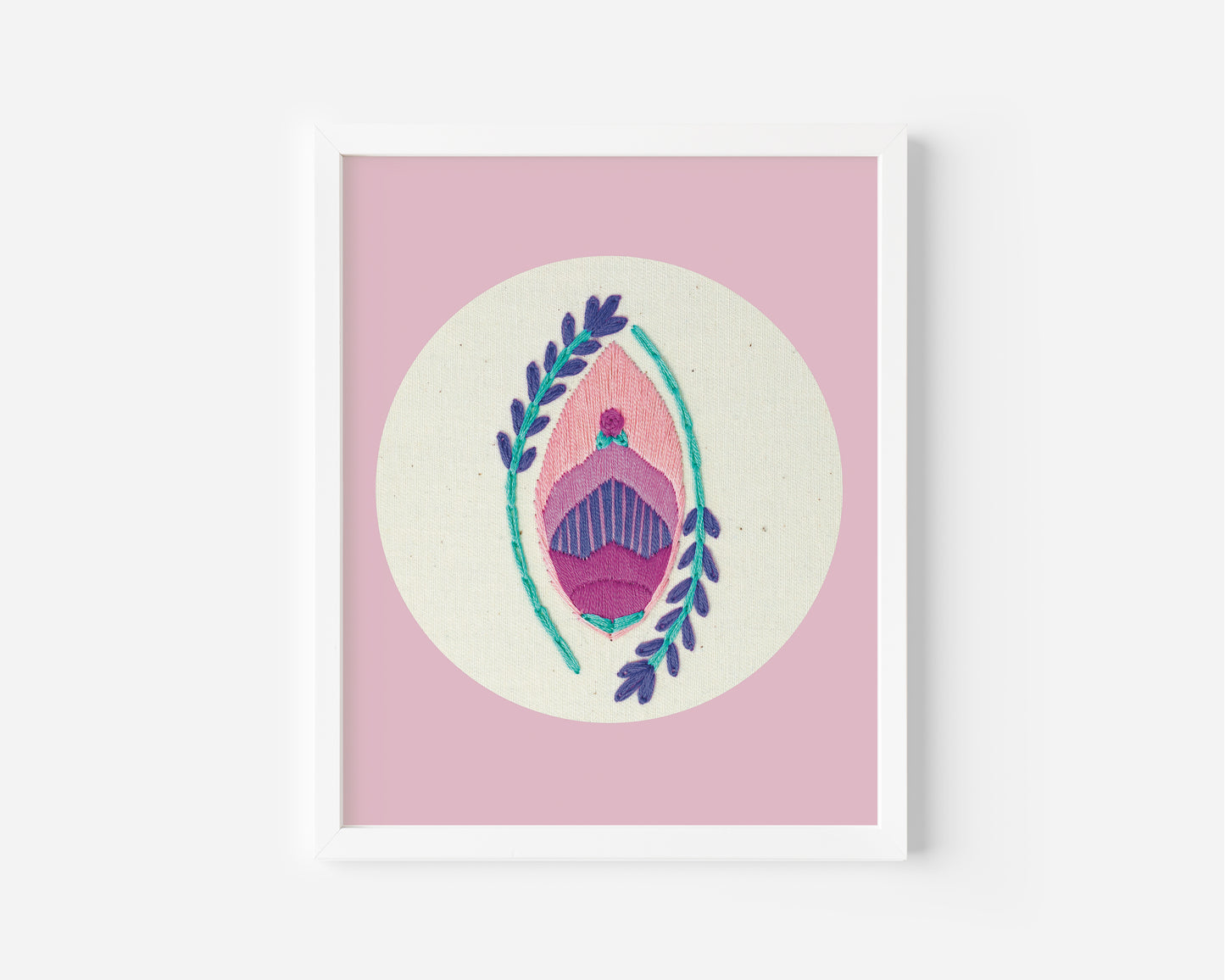 Yoni Embroidery Print – Feminist Flower Vulva Art & Self Love Decor 🌸✨