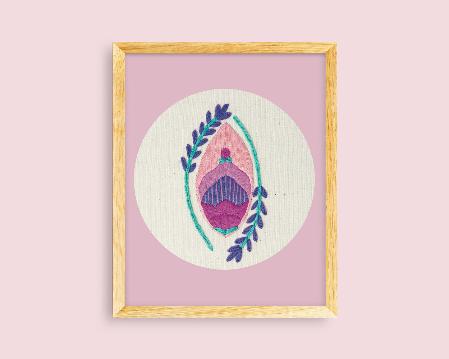 Yoni Embroidery Print – Feminist Flower Vulva Art & Self Love Decor 🌸✨