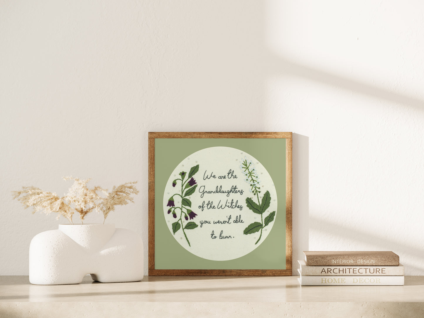 Witch Aesthetic Embroidery Print – Witchy Quotes & Magic Wall Decor 🔮✨